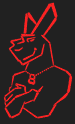 Oooooh - Red!  a 7 segment display roo - another of those stick figure efforts.