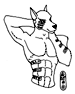 A jackal guy - the heiroglyphs are on shaved patches